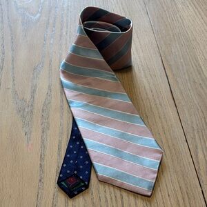 Tommy Hilfiger Pastel Pink and Blue Striped Tie